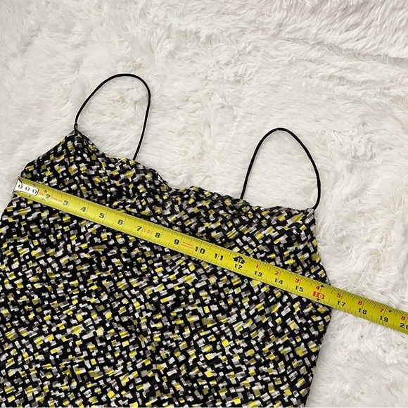 Alice + Olivia Small Harmon Silk Yellow/Black Cowl Neck Fairy Grunge Slip Tank - Picture 13 of 14